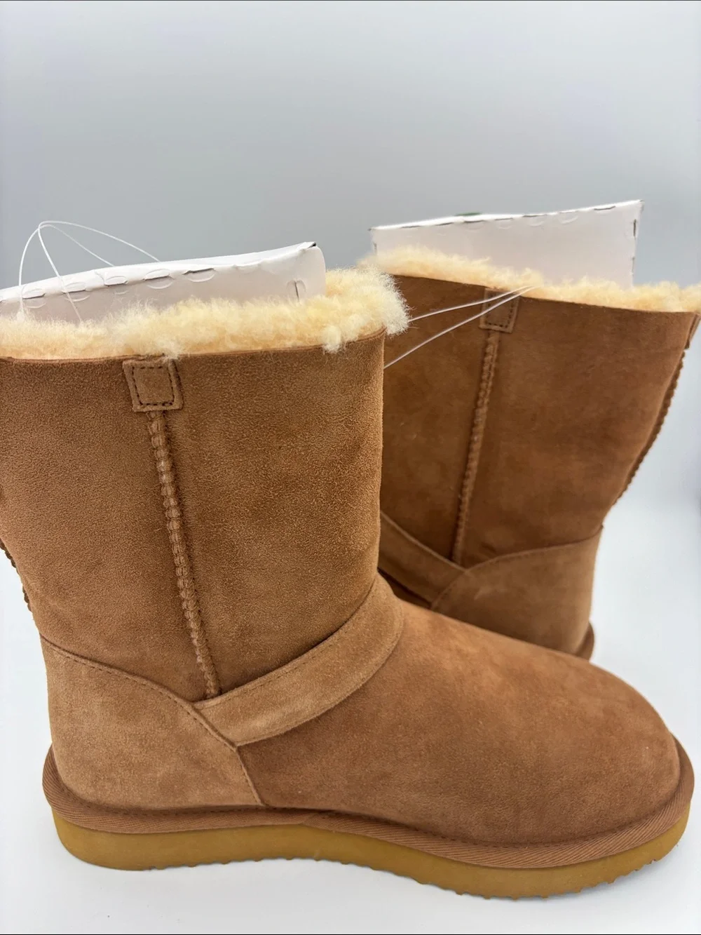 Kirklands Suede Shearling-Lined Buckle Boots - Chestnut - Size Women's 9